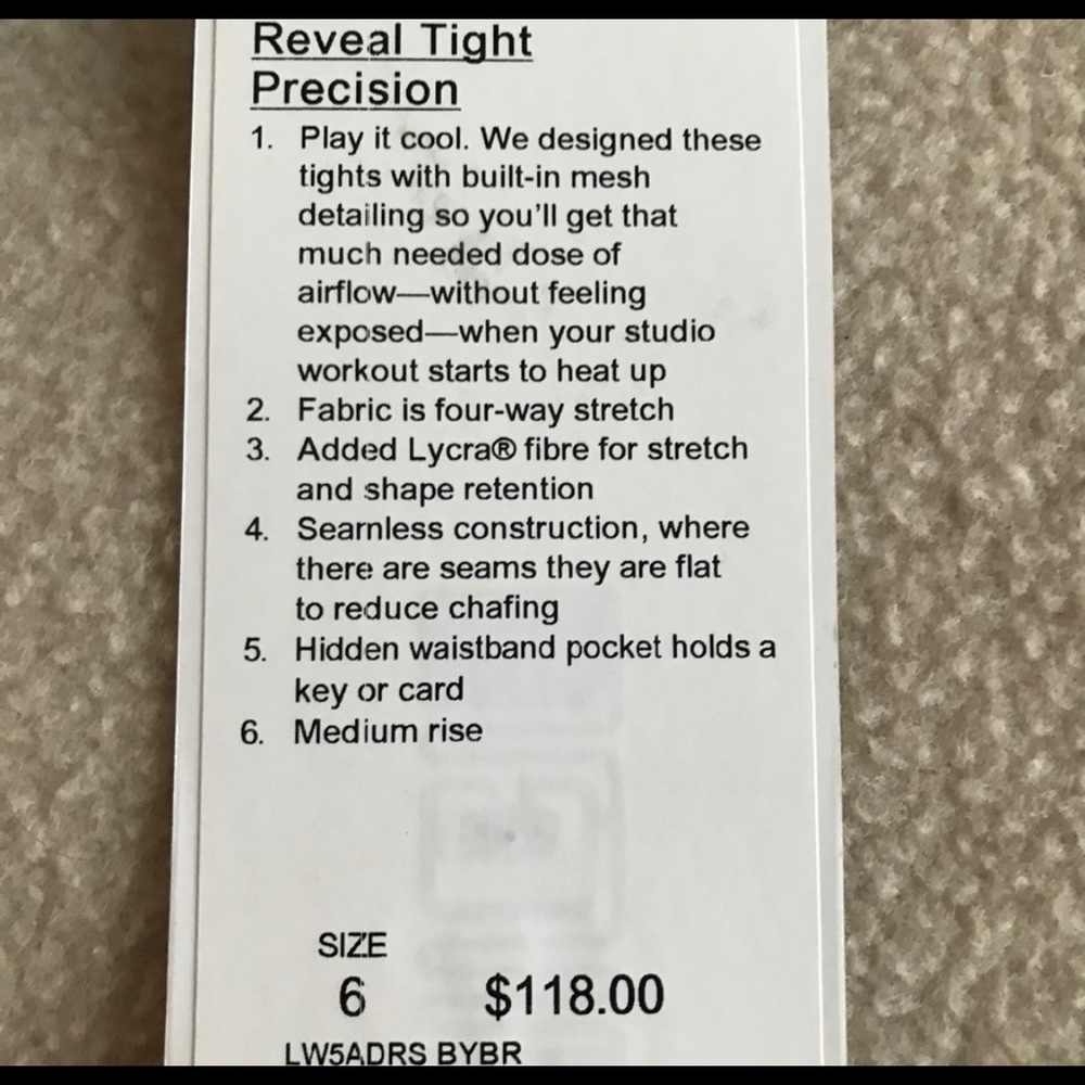 Lululemon precision reveal - Picture 2 of 2